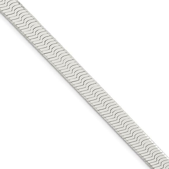 Men's 8mm Sterling Silver Solid Herringbone Chain Bracelet 7 Inch